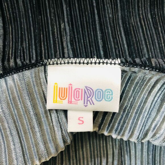 LuLaRoe Shirley Satin Kimono Size S Gray And White - Picture 4 of 8